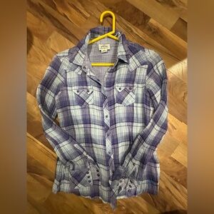 Ariat Purple, Blue and White Patterned Shirt